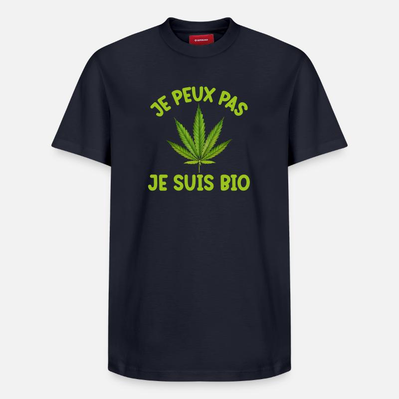 Canna Bio Message T-shirt - T-shirt unisexe décontracté en coton Supima – de SPREAD - bleu marine