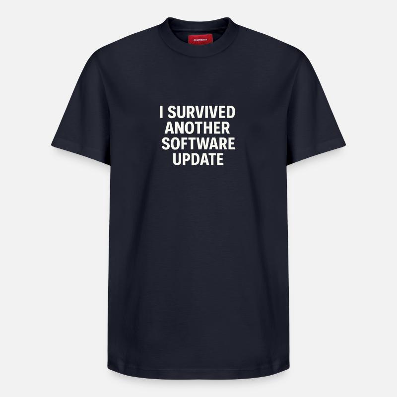 I Survived Another Software Update - Relaxed Unisex Supima Cotton T-Shirt – by SPREAD - navy