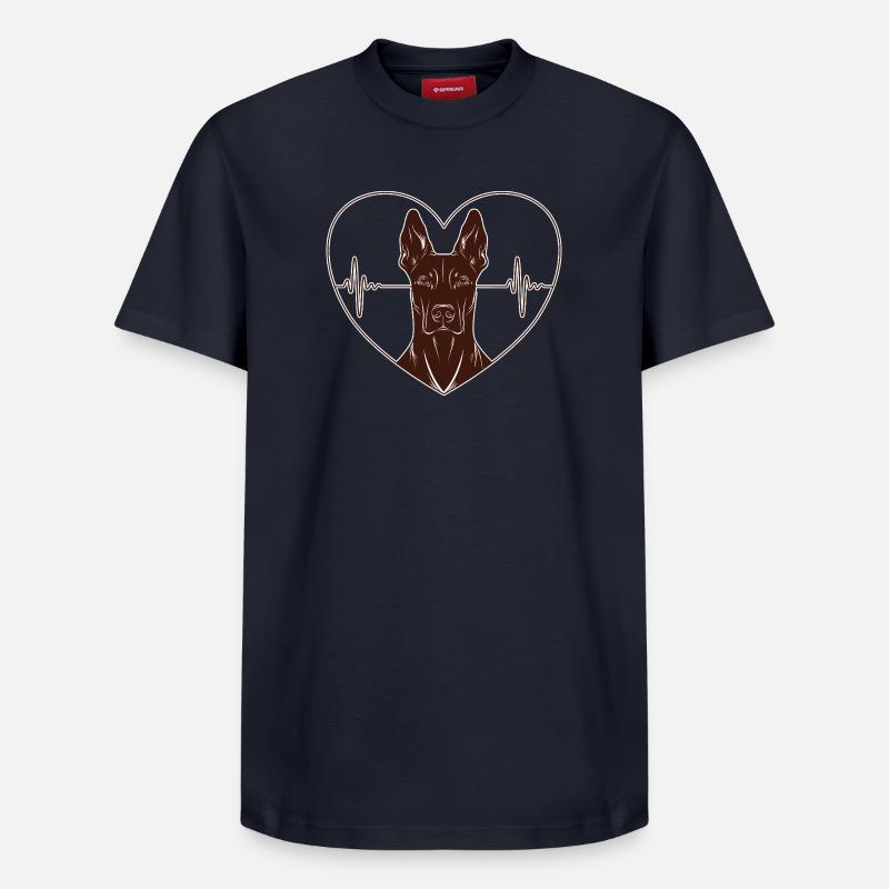 Herz Dobermann Design – Rust Look - Relaxed Unisex Supima Cotton T-Shirt – von SPREAD - Navy