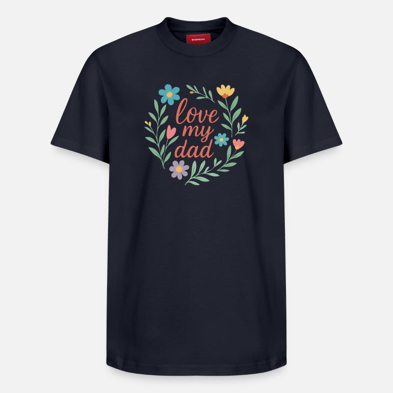 J’aime mon père - T-shirt unisexe décontracté en coton Supima – de SPREAD - bleu marine