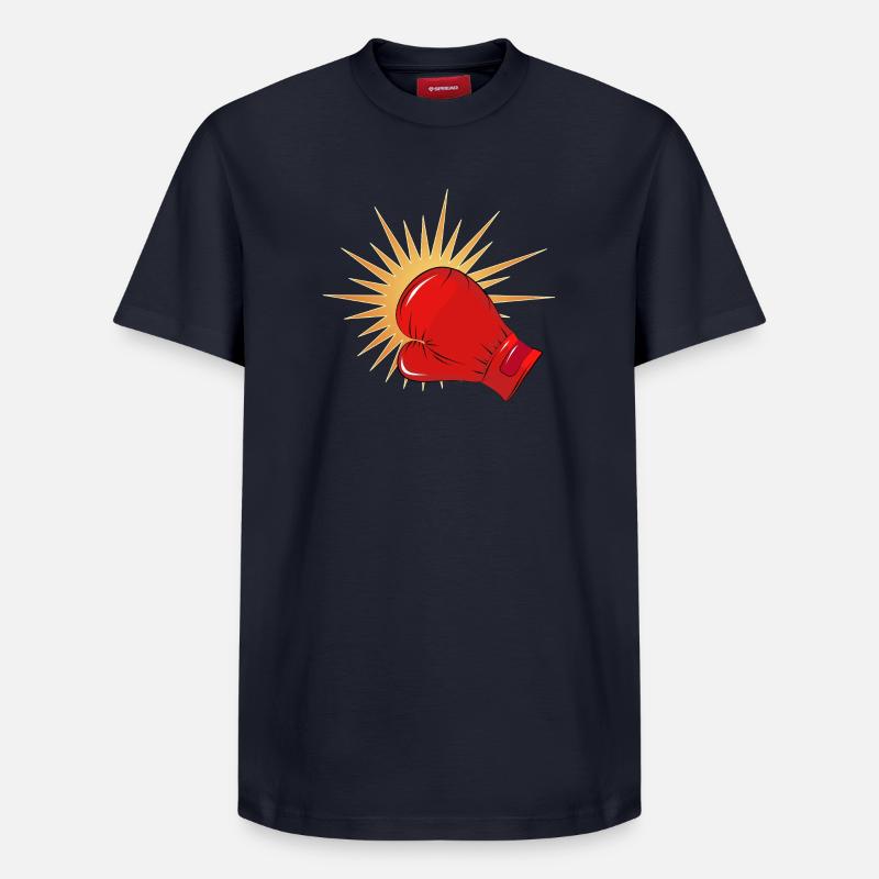 Roter Boxhandschuh mit Schlag-Effekt - Relaxed Unisex Supima Cotton T-Shirt – von SPREAD - Navy