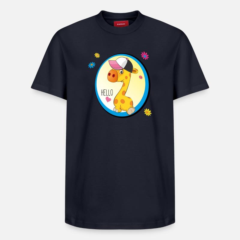 Giraffe sagt Hello - Relaxed Unisex Supima Cotton T-Shirt – von SPREAD - Navy