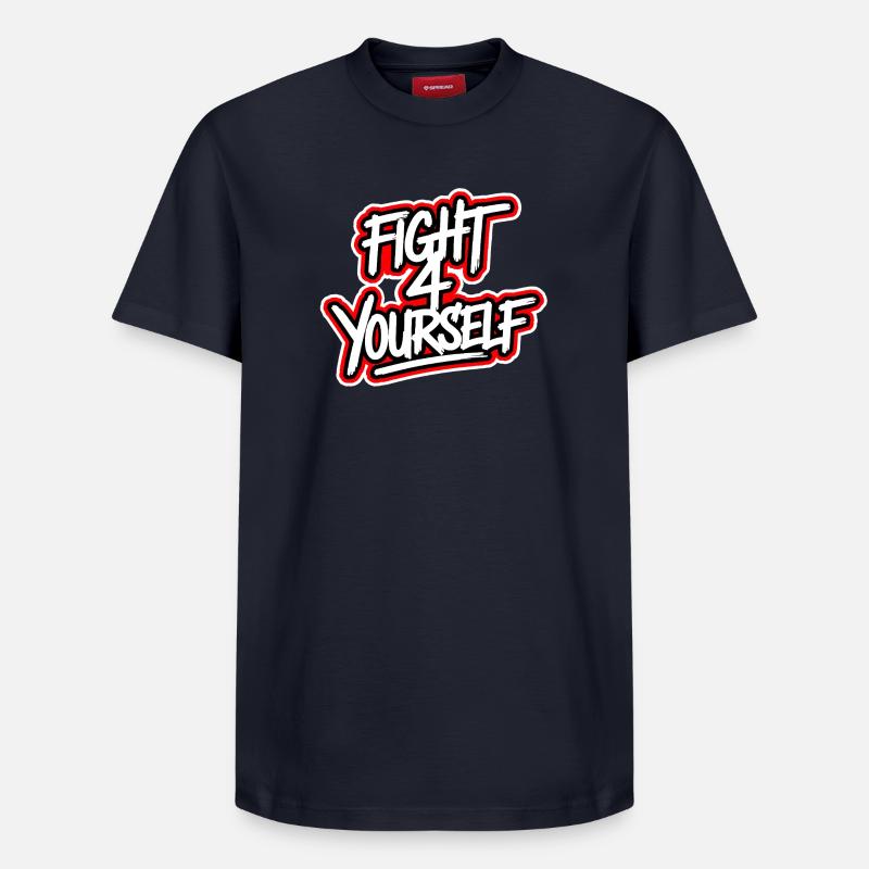 Combattez-vous à 4 vous-même - T-shirt unisexe décontracté en coton Supima – de SPREAD - bleu marine