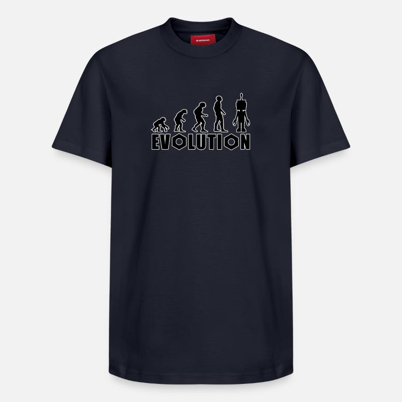 Evolution from human to android - Relaxed Unisex Supima Cotton T-Shirt – by SPREAD - navy