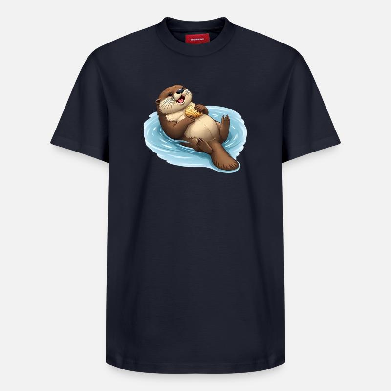 Relaxter Biber mit Muschel - Relaxed Unisex Supima Cotton T-Shirt – von SPREAD - Navy