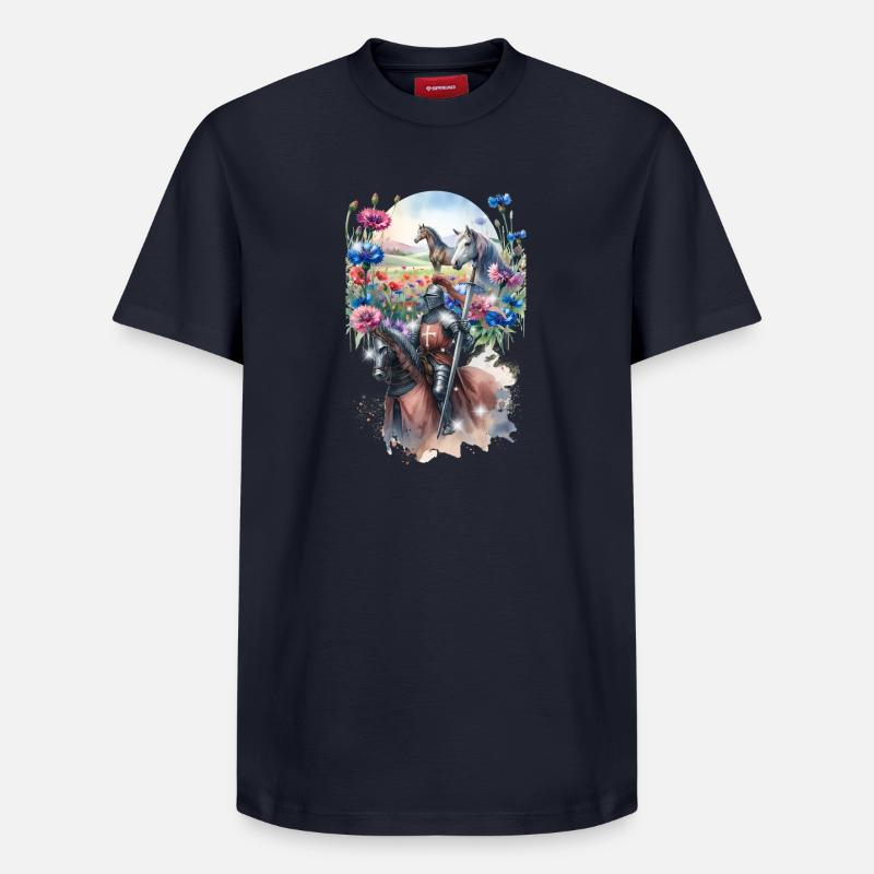 Ritter Märchen Pferd Kinder Mittelalter - Relaxed Unisex Supima Cotton T-Shirt – von SPREAD - Navy
