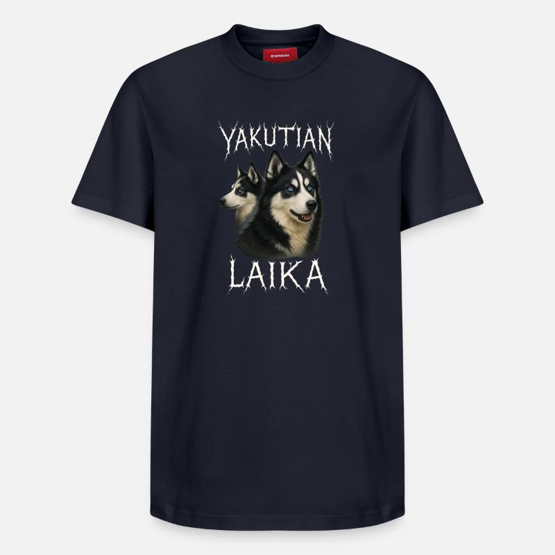 Laïka de Iakoutie - T-shirt unisexe décontracté en coton Supima – de SPREAD - bleu marine