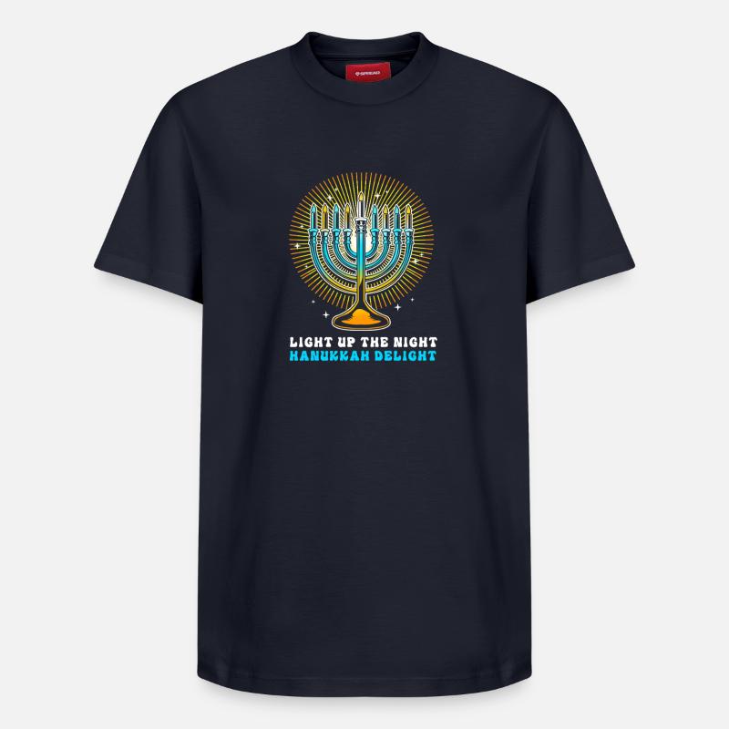 Hanoukka Hanoukka Hanoukka - T-shirt unisexe décontracté en coton Supima – de SPREAD - bleu marine