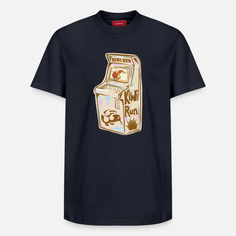 Kiwi Run Arcade Rétro - T-shirt unisexe décontracté en coton Supima – de SPREAD - bleu marine
