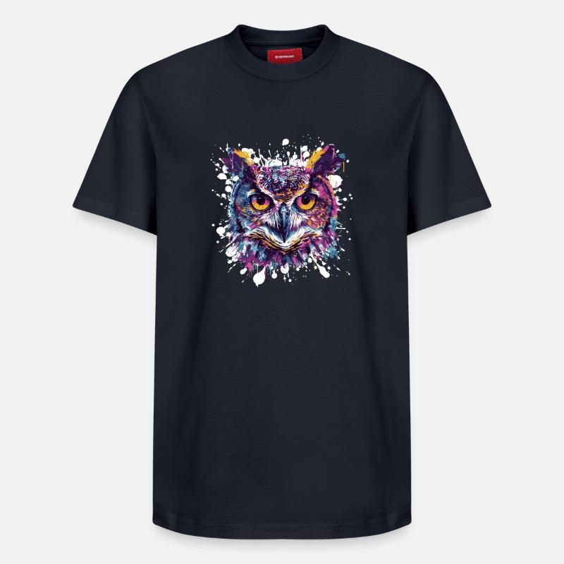 Eulenkopf Splatter - Relaxed Unisex Supima Cotton T-Shirt – von SPREAD - Navy