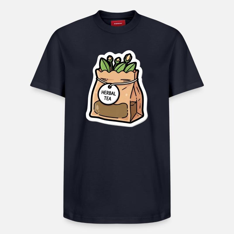 Sachet de tisane Scène Végétale - T-shirt unisexe décontracté en coton Supima – de SPREAD - bleu marine