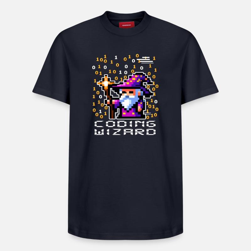 Wizard Pixel Code - Relaxed Unisex Supima Cotton T-Shirt – by SPREAD - navy