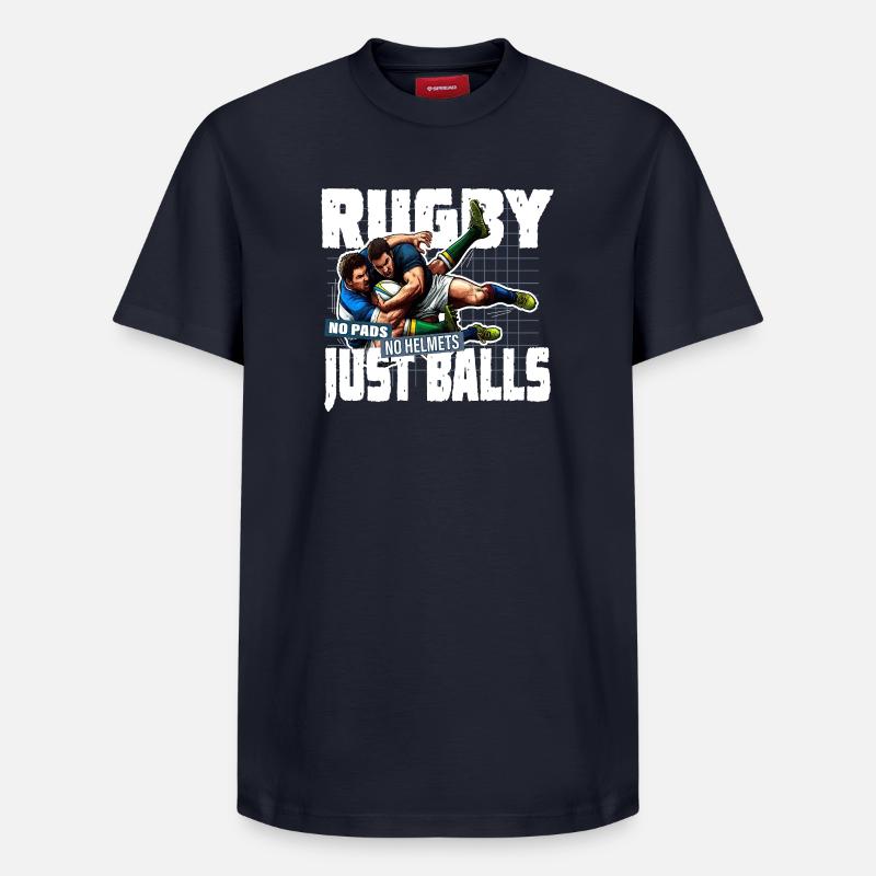Rugby Plaquage Sans Casques - T-shirt unisexe décontracté en coton Supima – de SPREAD - bleu marine