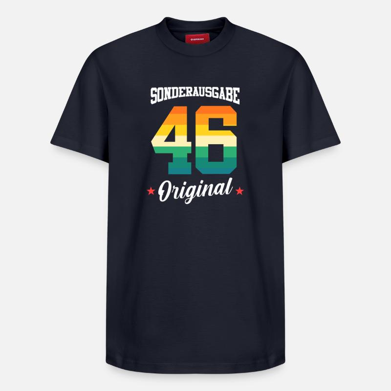 46 Anniversaire - T-shirt unisexe décontracté en coton Supima – de SPREAD - bleu marine