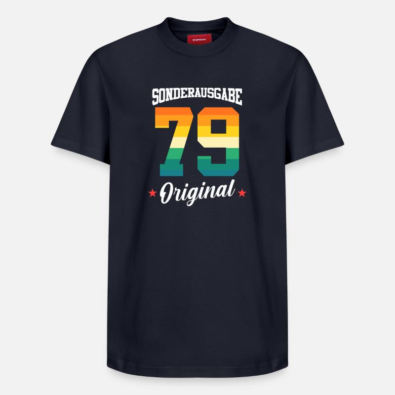 80 Anniversaire - T-shirt unisexe décontracté en coton Supima – de SPREAD - bleu marine