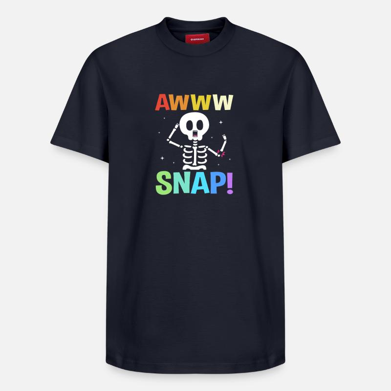 Knochenbruch Halloween Skelett Knochen Armbruch - Relaxed Unisex Supima Cotton T-Shirt – von SPREAD - Navy