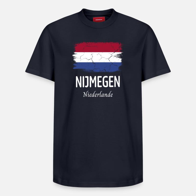 Nijmegen - T-shirt unisexe décontracté en coton Supima – de SPREAD - bleu marine