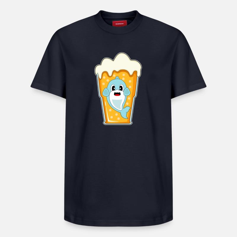 Delfin Bier - Relaxed Unisex Supima Cotton T-Shirt – von SPREAD - Navy