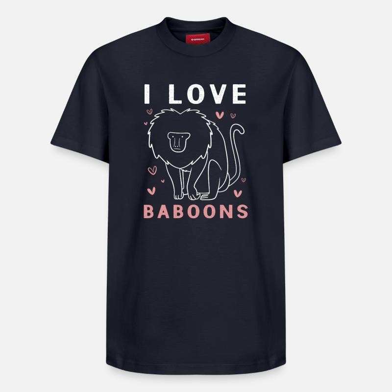 Baboon Primate Monkey Monkey Baboon - Relaxed Unisex Supima Cotton T-Shirt – by SPREAD - navy