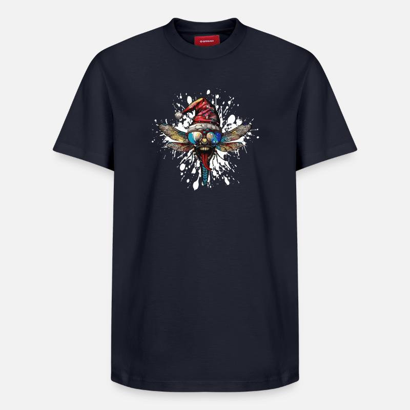 Libellule Noël drôle - T-shirt unisexe décontracté en coton Supima – de SPREAD - bleu marine