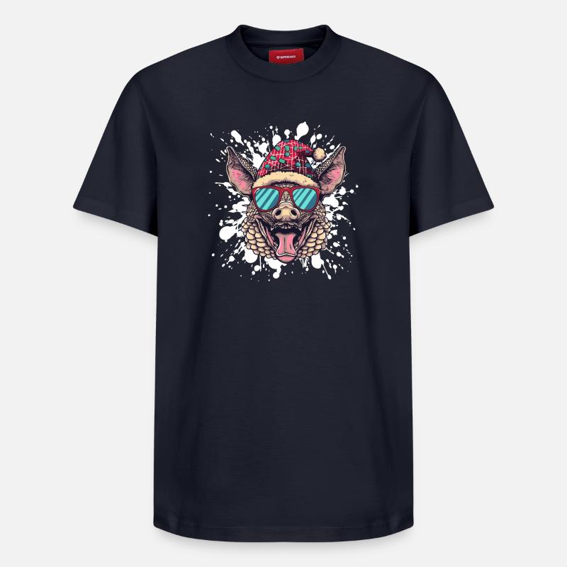 Armadillo Noël Drôle - T-shirt unisexe décontracté en coton Supima – de SPREAD - bleu marine