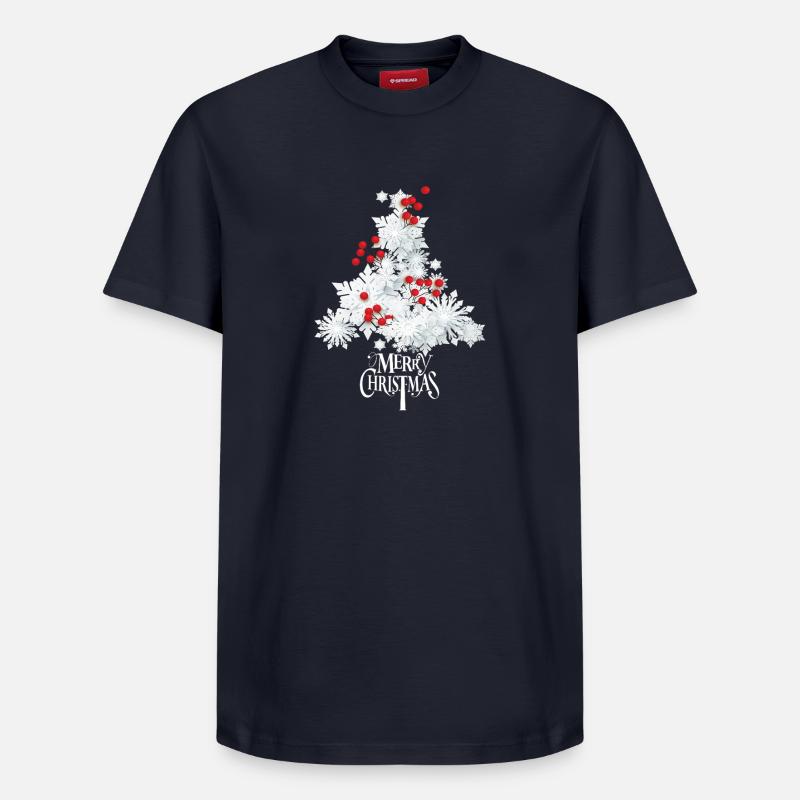 Noël blanc - T-shirt unisexe décontracté en coton Supima – de SPREAD - bleu marine