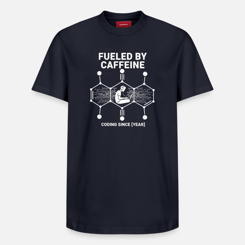 Fueled by Caffeine Coding Shirt | Programmierer - Relaxed Unisex Supima Cotton T-Shirt – von SPREAD - Navy