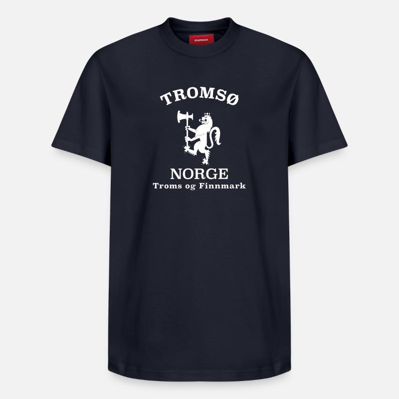Tromsø Norge, Norvège - T-shirt unisexe décontracté en coton Supima – de SPREAD - bleu marine