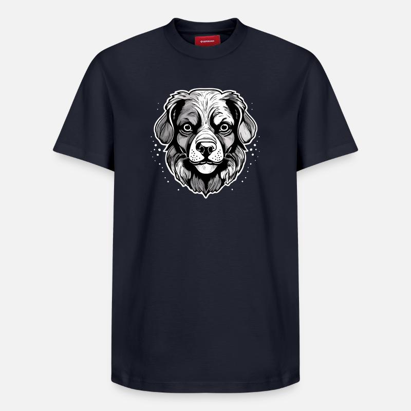 chien - T-shirt unisexe décontracté en coton Supima – de SPREAD - bleu marine