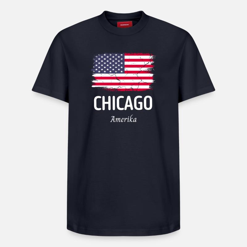 Chicago - T-shirt unisexe décontracté en coton Supima – de SPREAD - bleu marine