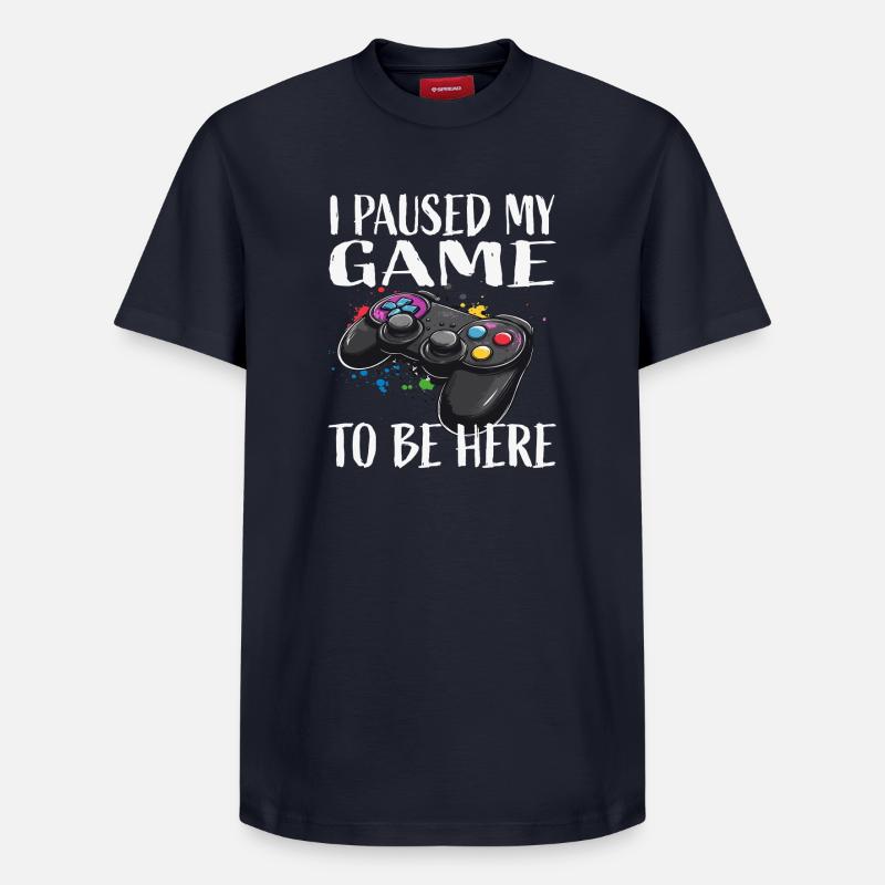 Spielpause Controller Spruch - Relaxed Unisex Supima Cotton T-Shirt – by SPREAD - navy