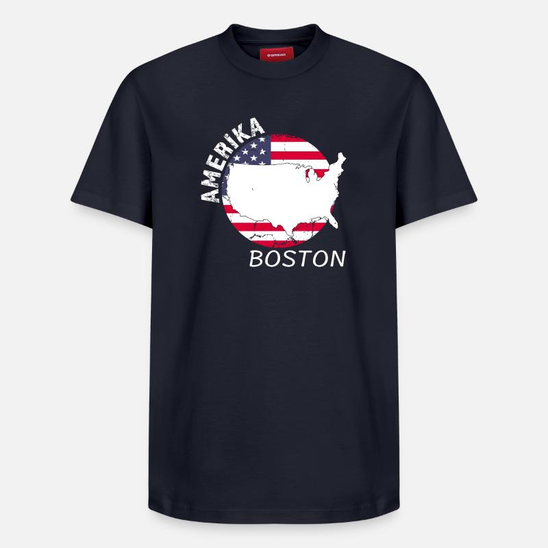 Boston - T-shirt unisexe décontracté en coton Supima – de SPREAD - bleu marine