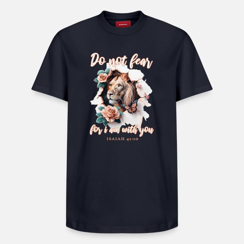 Verset biblique du lion - T-shirt unisexe décontracté en coton Supima – de SPREAD - bleu marine