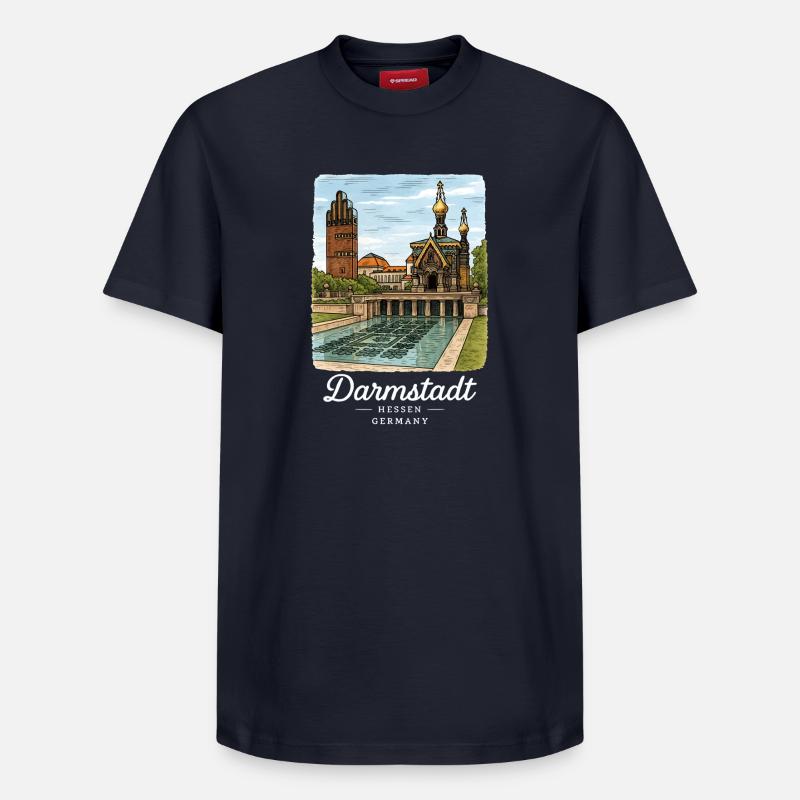 Darmstadt - T-shirt unisexe décontracté en coton Supima – de SPREAD - bleu marine