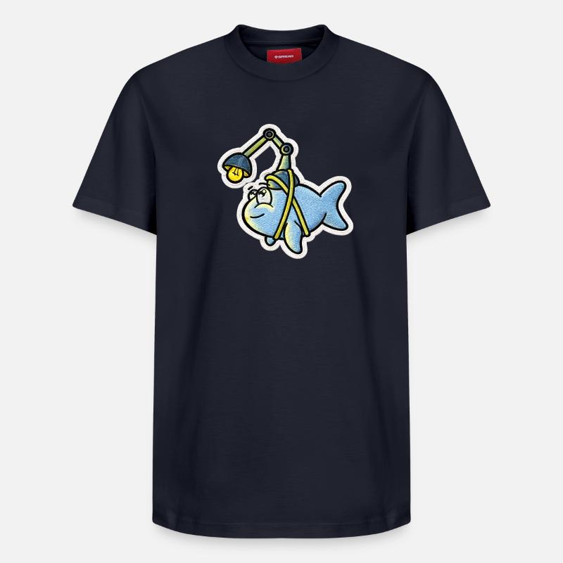 Poisson-lanterne - T-shirt unisexe décontracté en coton Supima – de SPREAD - bleu marine