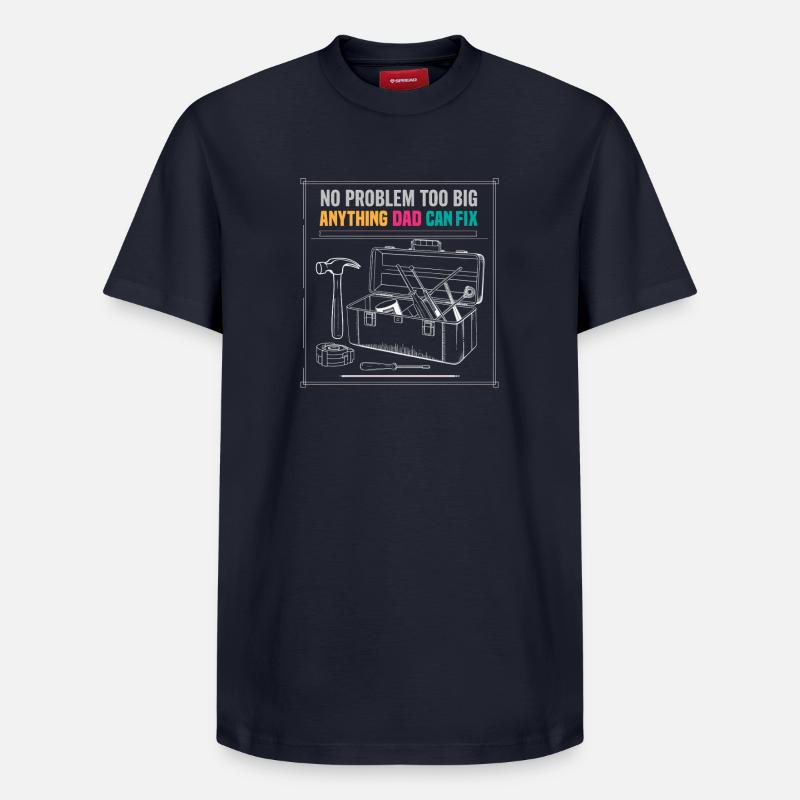 Dad Fix It Toolbox Grafik - Relaxed Unisex Supima Cotton T-Shirt – von SPREAD - Navy