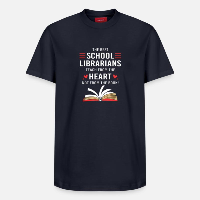 Bookworm Library Reading - Relaxed Unisex Supima Cotton T-Shirt – by SPREAD - navy