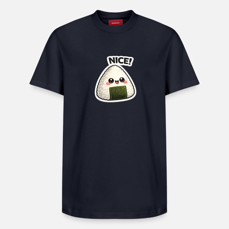 Onigiri de Kawaii avec algues - T-shirt unisexe décontracté en coton Supima – de SPREAD - bleu marine