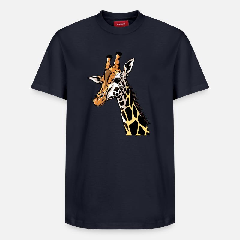 Girafe - T-shirt unisexe décontracté en coton Supima – de SPREAD - bleu marine