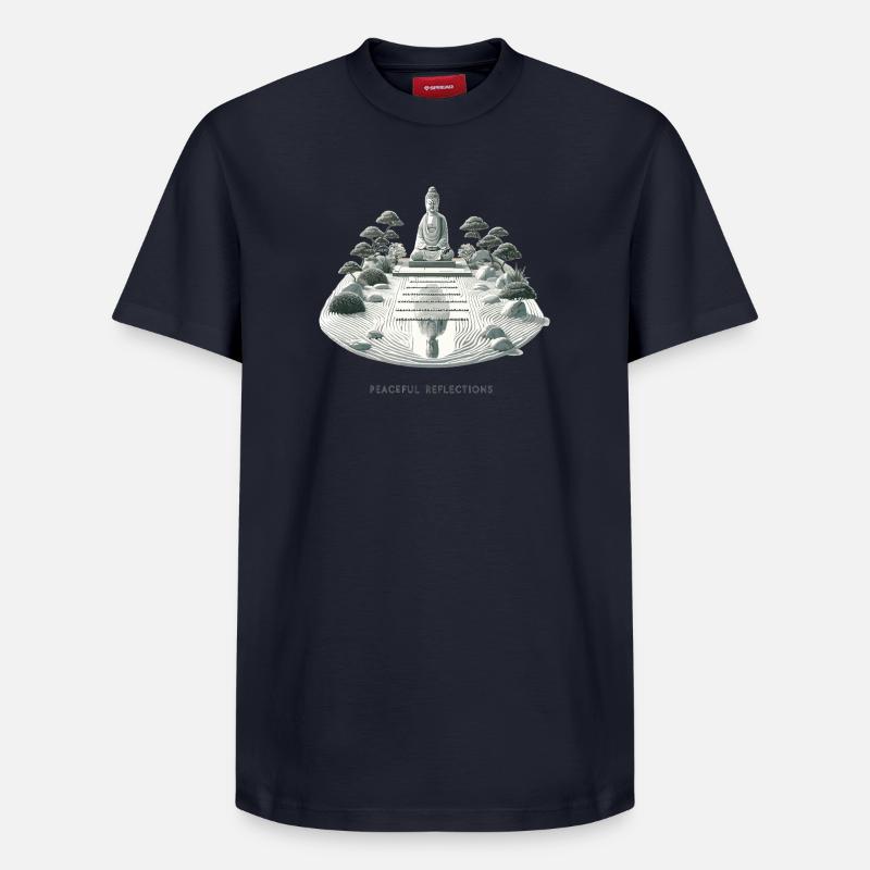 Stille Reflektionen ZenGarten - Relaxed Unisex Supima Cotton T-Shirt – von SPREAD - Navy