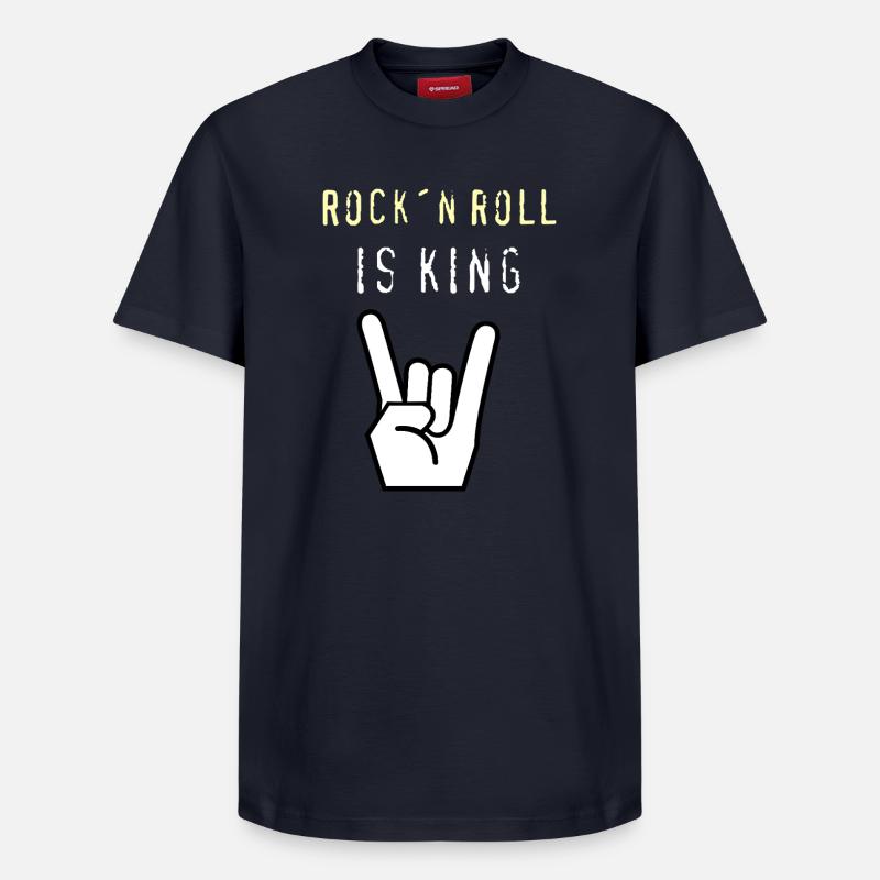 Rock_n_Roll_is_King - T-shirt unisexe décontracté en coton Supima – de SPREAD - bleu marine