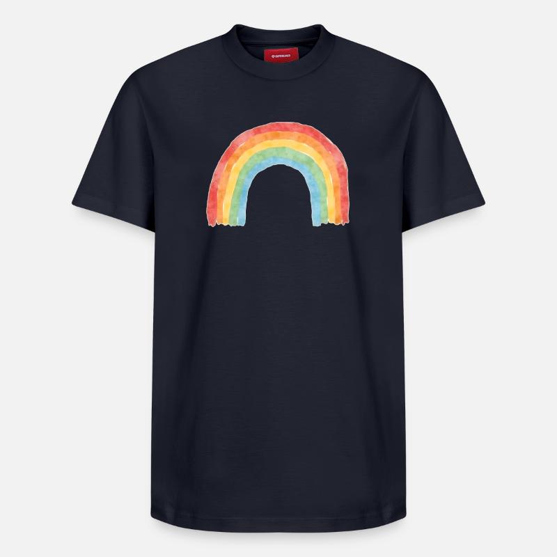 Arc-en-ciel - T-shirt unisexe décontracté en coton Supima – de SPREAD - bleu marine