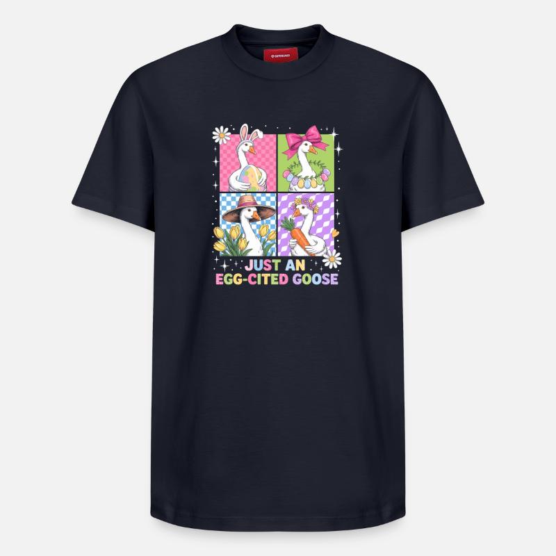 Eierfreudige Gans im Vier Panel - Relaxed Unisex Supima Cotton T-Shirt – von SPREAD - Navy