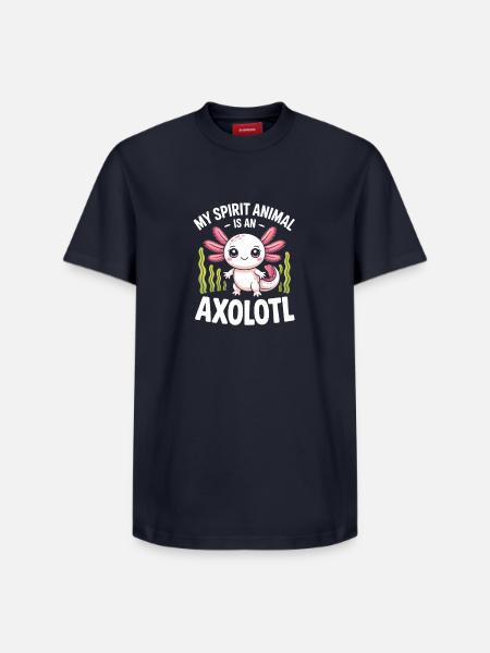 Axolotl Geisttier-Tee - Relaxed Unisex Supima Cotton T-Shirt – von SPREAD - Navy