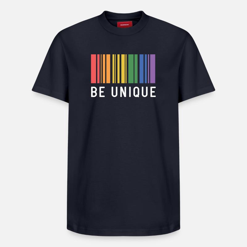 LGBT-Pride-Monat – Sei einzigartig - Relaxed Unisex Supima Cotton T-Shirt – von SPREAD - Navy