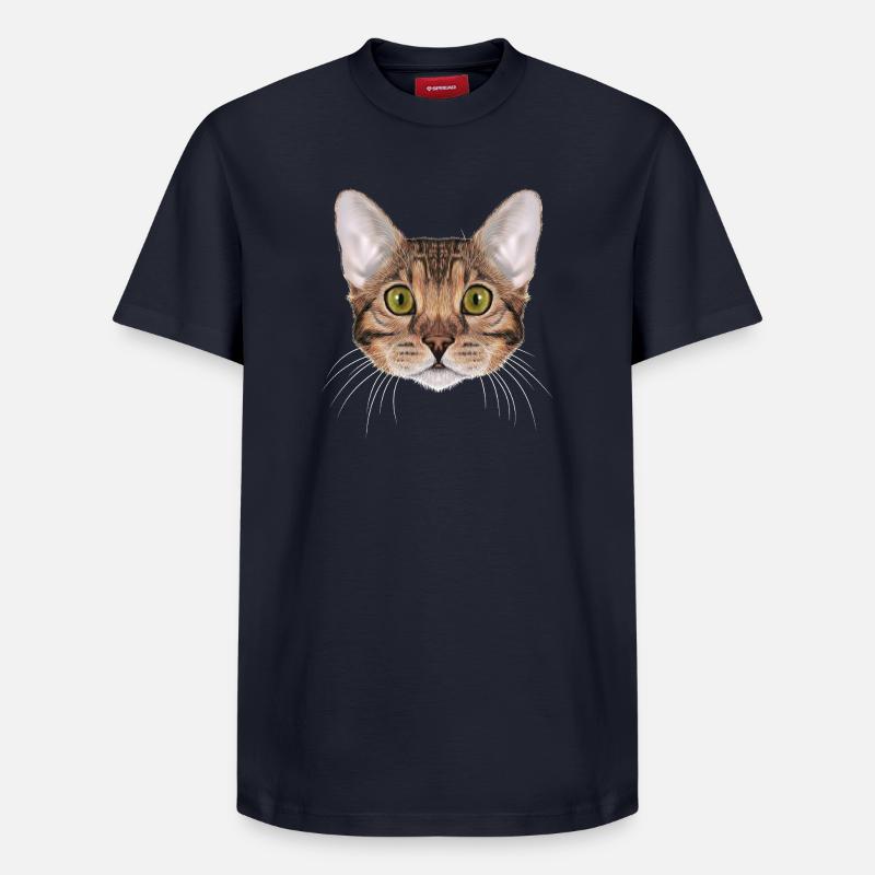 Chat du Bengale - T-shirt unisexe décontracté en coton Supima – de SPREAD - bleu marine