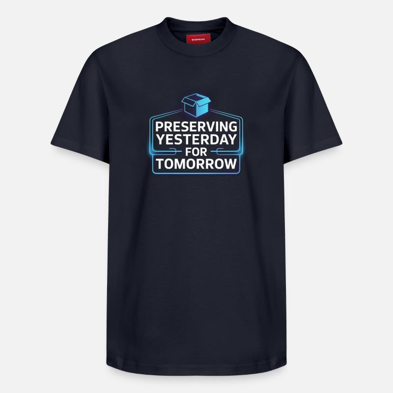 Nostalgie néon : préserver hier - T-shirt unisexe décontracté en coton Supima – de SPREAD - bleu marine
