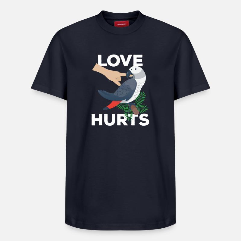 Graphique du perroquet blessé - T-shirt unisexe décontracté en coton Supima – de SPREAD - bleu marine