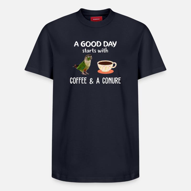 Conure Kaffee Morgentee - Relaxed Unisex Supima Cotton T-Shirt – von SPREAD - Navy