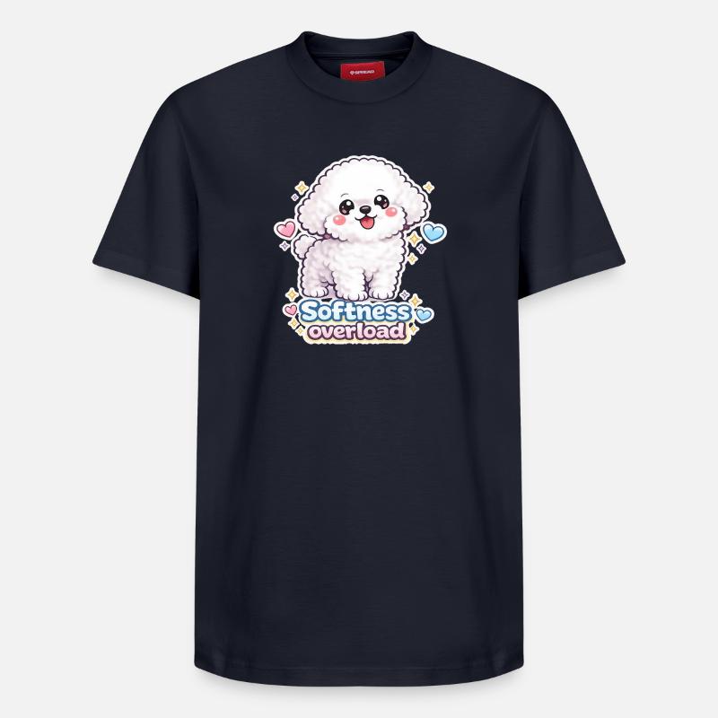 Softness Overload - Cute Bichon Dog Design - Relaxed Unisex Supima Cotton T-Shirt – von SPREAD - Navy